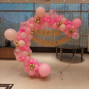 Balloon Pink Garland in a Ring