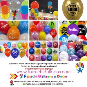 Print Logos / Company Name on Balloons – Perfect for Corporate Branding & Events!