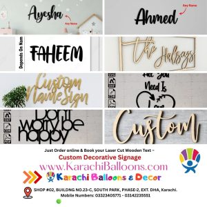 Laser Cut Wooden Text – Custom Decorative Signage